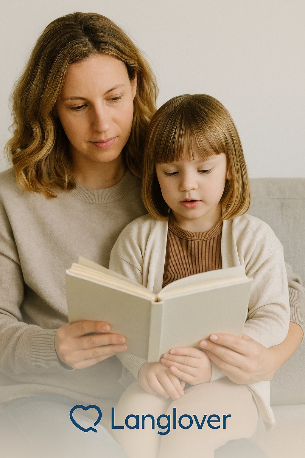 Родитель и ребёнок во время чтения книги — естественный билингвизм ребёнка дома